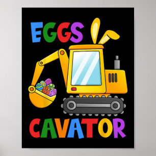 Póster Excavadora de huevos Cazador de huevos Niños Niños