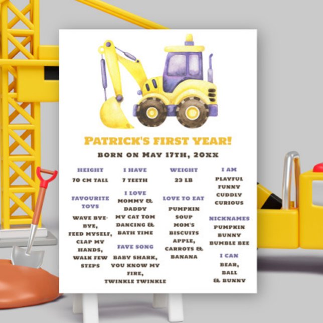 Póster Excavator Truck Primer cumpleaños (Subido por el creador)