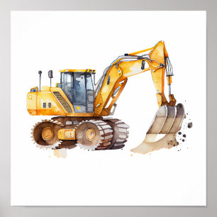 Póster Excavator Wall Art