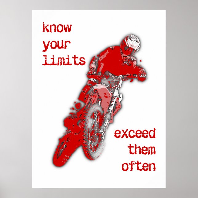 Póster Excede tus límites Poster de Motocross de biciclet (Frente)
