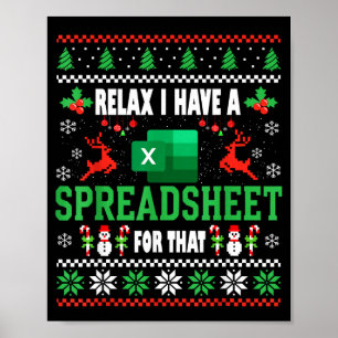 Póster Excel Suéter Feo de Navidad Tengo una Hoja de Cálc