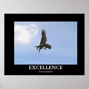 Póster Excelencia Poster Motivacional del águila calva
