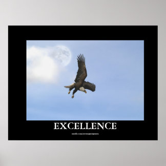 Póster Excelencia Poster Motivacional del águila calva