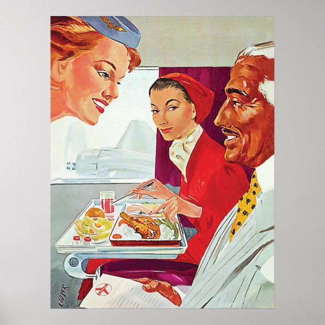 Póster Excellent service in airplane (Frente)