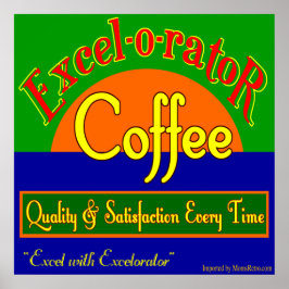 Póster Excelorator Coffee Retro Art Print