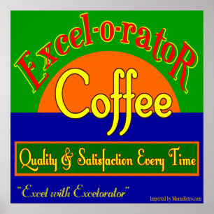 Póster Excelorator Coffee Retro Art Print