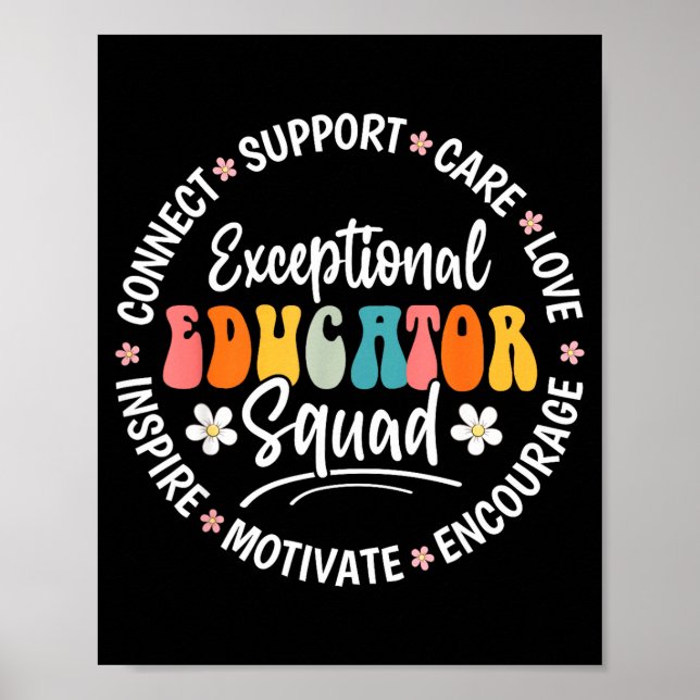 Póster Exceptional Educator Squad Appreciation Week Back  (Frente)