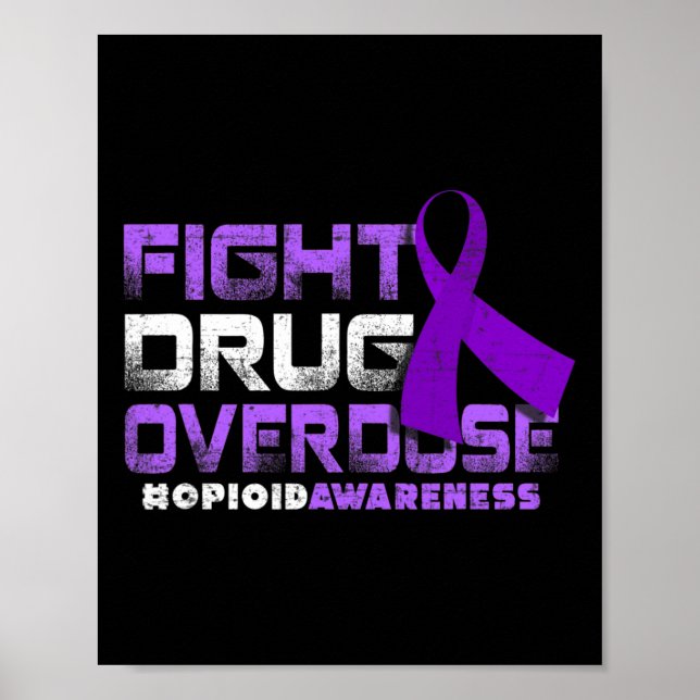 Póster Exceso de la sobredosis Opioide Conciencia gráfica (Frente)