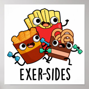 Póster Exer-sides Chiste de Ejercicio Divertido 