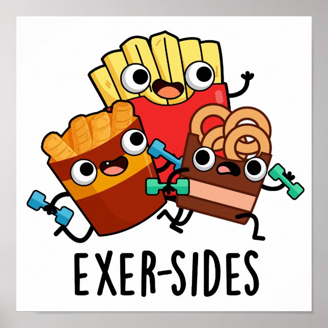 Póster Exer-sides Chiste de Ejercicio Divertido  (Frente)