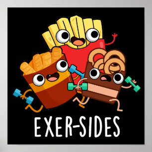 Póster Exer-sides Ejercicio divertido con juego de palabr