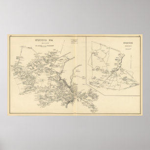 Póster Exeter PO, ciudad de Exeter