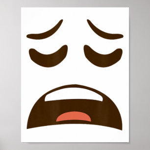 Póster Exhausto Cara Cansada Emoticon Vestido Fácil Hallo