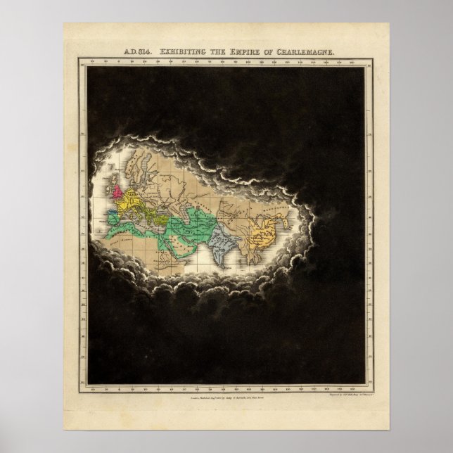 Póster Exhibición del Imperio de Carlomagno 814 AD (Frente)