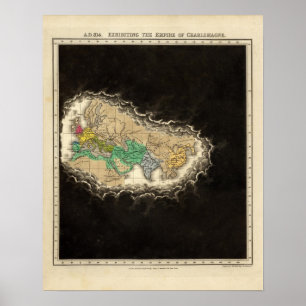 Póster Exhibición del imperio del ANUNCIO de Carlomagno