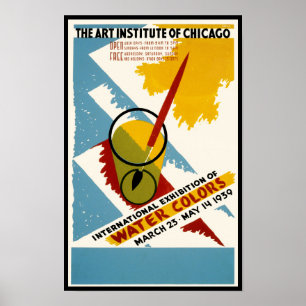 Póster Exhibición internacional del color del agua