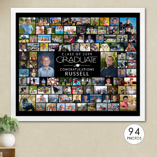 Póster Exhibidor de Collage de Fotos para Graduado Modern