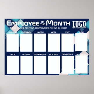 Póster exhibidor de empleado del mes de tecnología para f