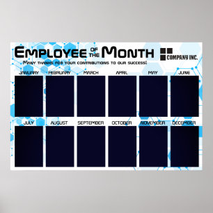 Póster exhibidor de empleado del mes de tecnología para f