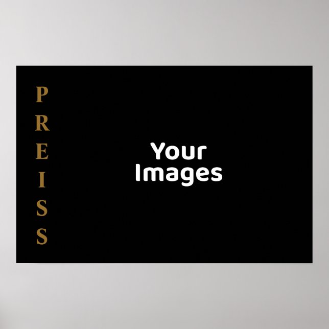 Póster Exhibidor de Fotos de Nombre de Familia Negro/Dora (Frente)