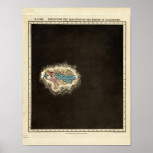 Póster Exhibiendo la división del imperio 301 A.C.