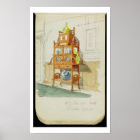 Exhibition Cabinet, c.1860s-70s (w/c & pencil on p