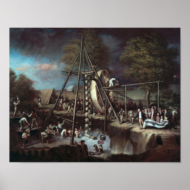 Póster Exhumación del Mastodon, 1806 (Frente)