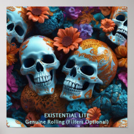 Póster EXISTENCIAL LITE Memento Mori Lovers Skulls