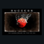 Póster Éxito Basketball Artwork Motivational Inspire<br><div class="desc">Me Encanta Este Juego. Popular Deportes - Imagen de la pelota de baloncesto.</div>