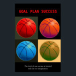 Póster Éxito del plan de gol Baloncesto Deporte Pop Art<br><div class="desc">Éxito del plan de metas - El nivel de nuestro éxito está limitado sólo por nuestra imaginación.</div>