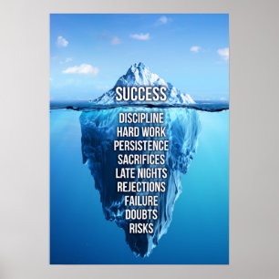 Póster Éxito Escultura Iceberg Motivación