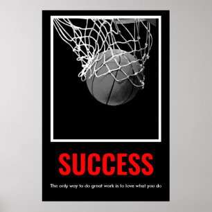 Póster Éxito Motivacional de Baloncesto de moda
