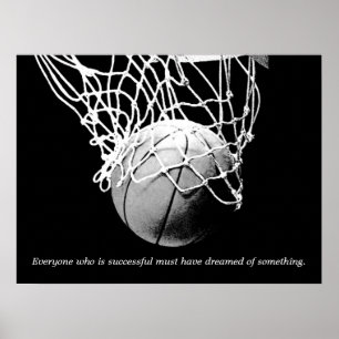 Póster Éxito Motivacional de Black White Dream Basketball