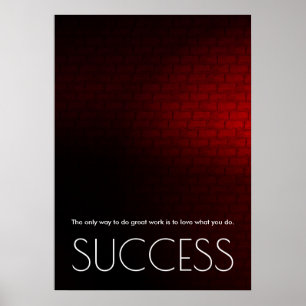 Póster Éxito Motivacional Trendy Elegante Muro Rojo