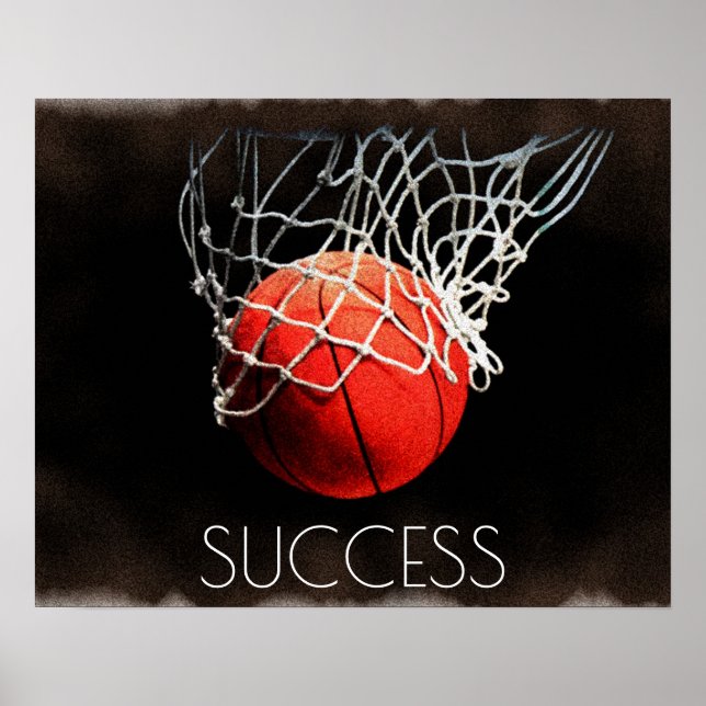 Póster Éxito Motivational Basketball Trend Stylish Guay (Frente)