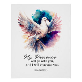 Póster Éxodo 33:14 Mi presencia irá con la Biblia