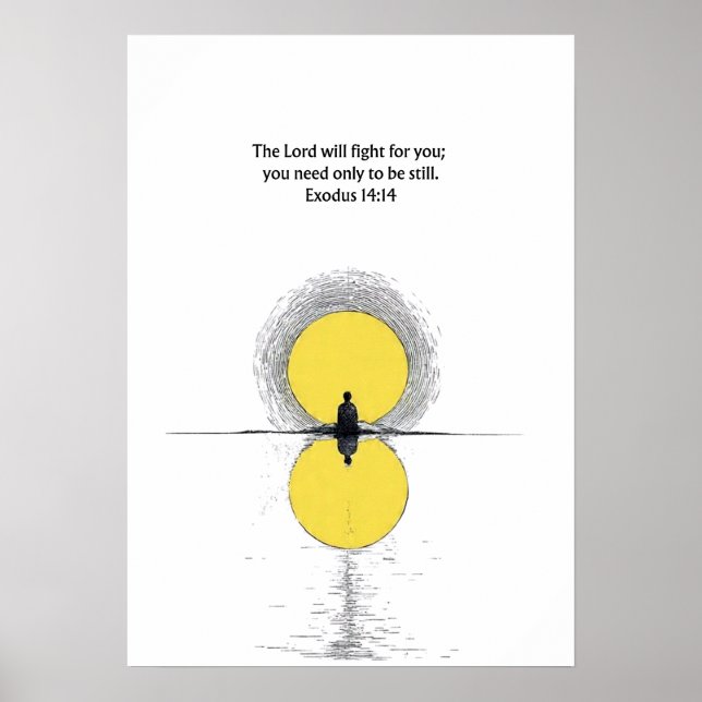 Póster Exodus 14:14 Bible Verse Christian Wall Art (Frente)