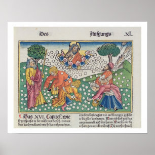 Póster Exodus 16 13-22 God provides quail and manna to th