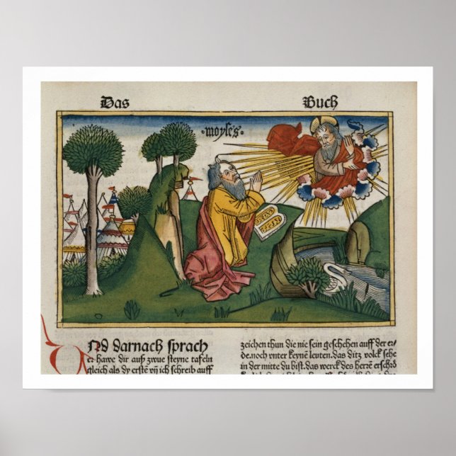 Póster Exodus 34 1-10 Moses recibe los segundos comprimid (Frente)