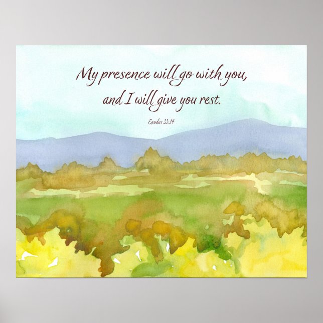 Póster Exodus Bible Scripture Give You Rest Landscape (Frente)