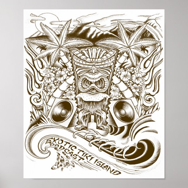 Póster Exotic Tiki Island Podcast Poster (Frente)