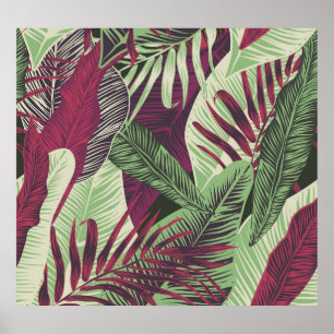Póster Exótico tropical: verde de moda sin problemas