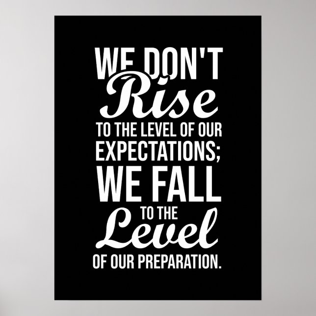 Póster Expectativa vs Preparación - Gimnasio, rizo, éxito (Frente)