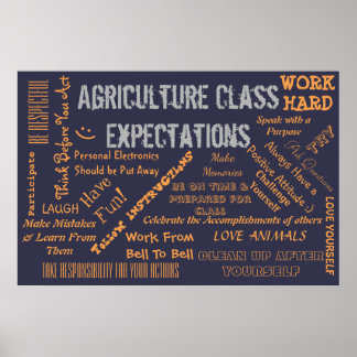 Póster Expectativas/reglas del aula de profesores de agri