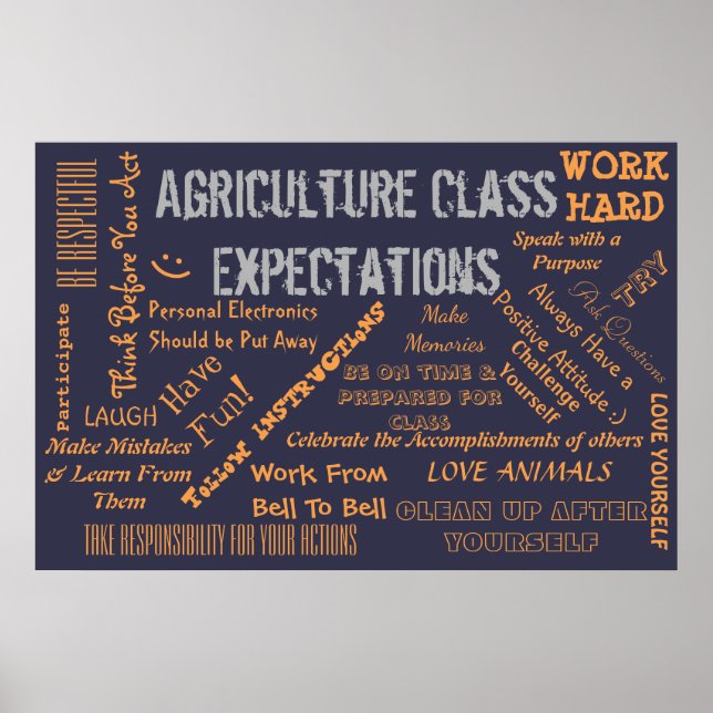 Póster Expectativas/reglas del aula de profesores de agri (Frente)
