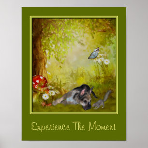 Póster Experiencia El Momento Cita Inspiradora Cachorro
