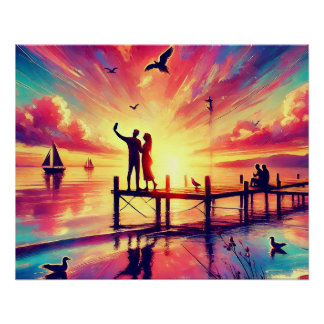 Póster 🌅 Experimente la serenidad de la puesta de sol!
