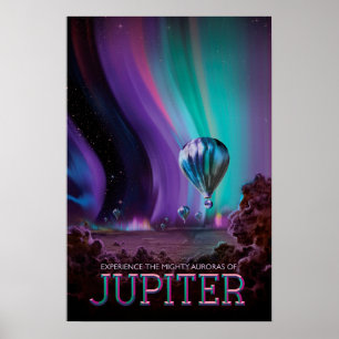 Póster Experimente Las Poderosas Auroras De JUPITER NASA 