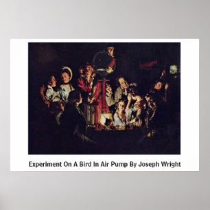 Póster Experimento en un pájaro en bomba de aire de Jos