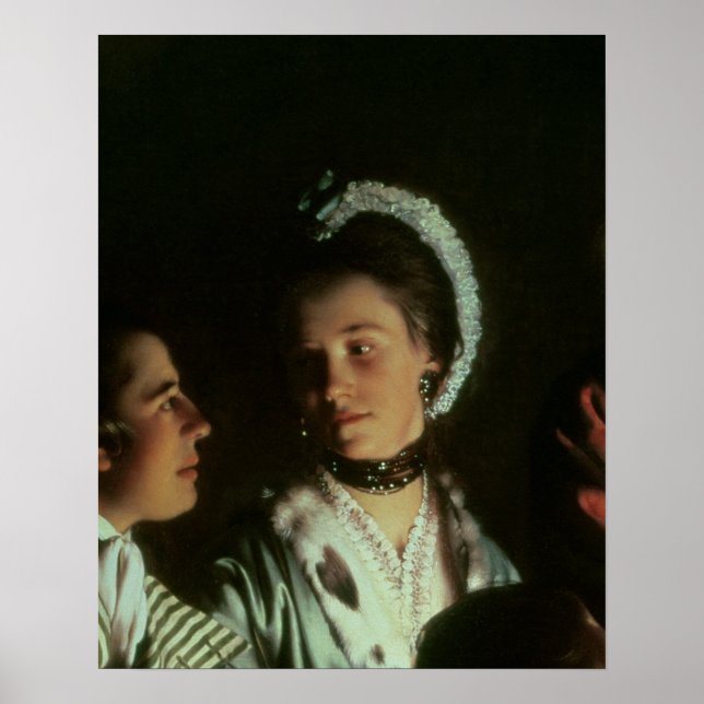 Póster Experimento sobre un pájaro en la bomba de aire, 1 (Frente)